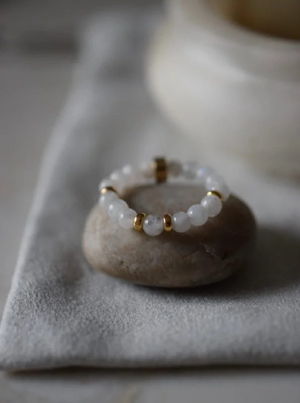 Elegant Gemstone Wedding Rings-NEW BEGINNINGS - LITTLE RIVER ACUPUNCTURE BEAD RING