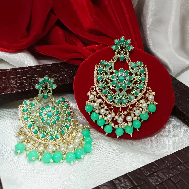 Luxury Diamond Earrings-Darshana Jewels Meenaakri & Beads Gold Plated Dangler Earrings