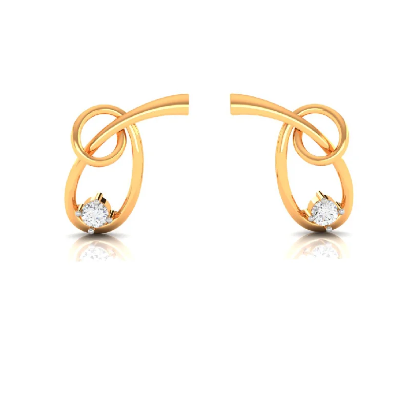 Gemstone Drop Earrings-18k Kalka Shape Gold & Diamond Earrings