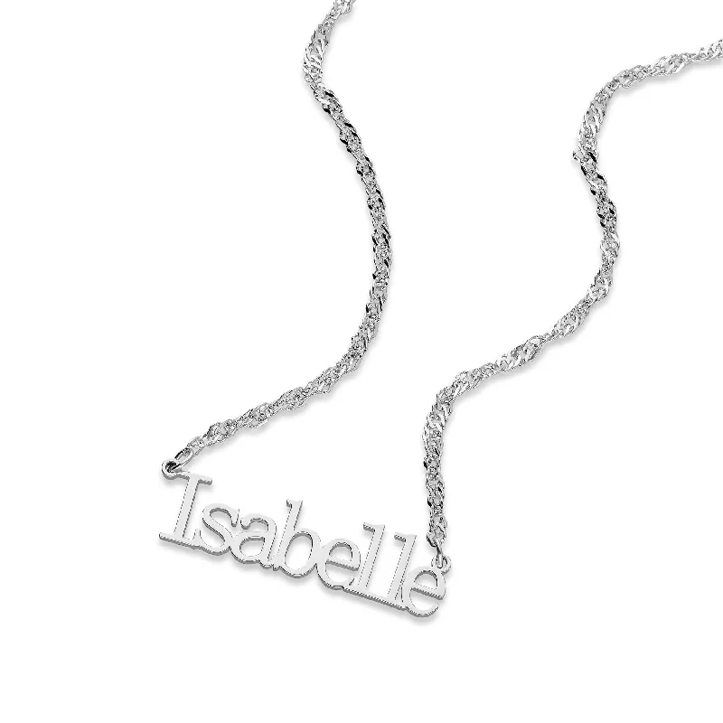 Customized Jewelry Necklaces-Vivola name necklace silver