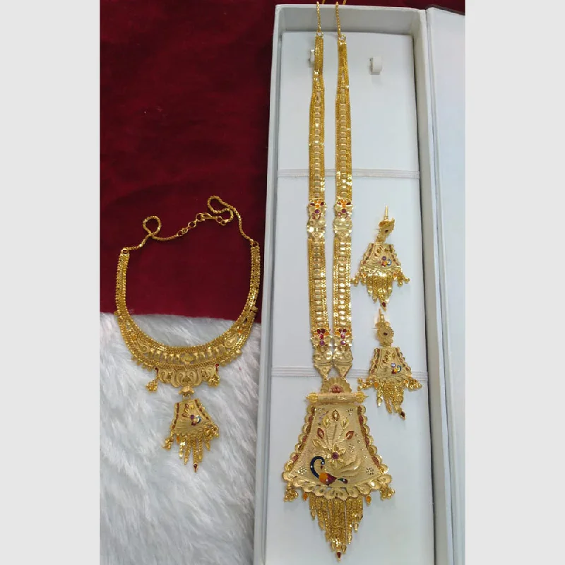 Elegant Gold Necklaces-Pari Art Jewellery Forming Gold Combo Necklace Set