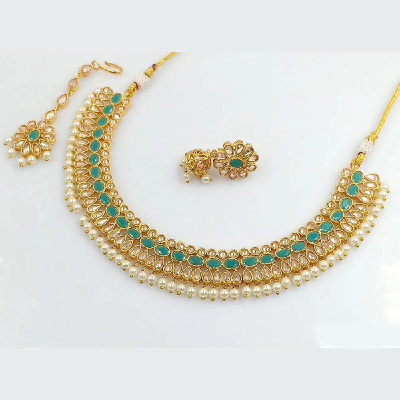 Stylish Charm Pendant Necklaces-Rani Sati Jewels Gold Plated Necklace Set