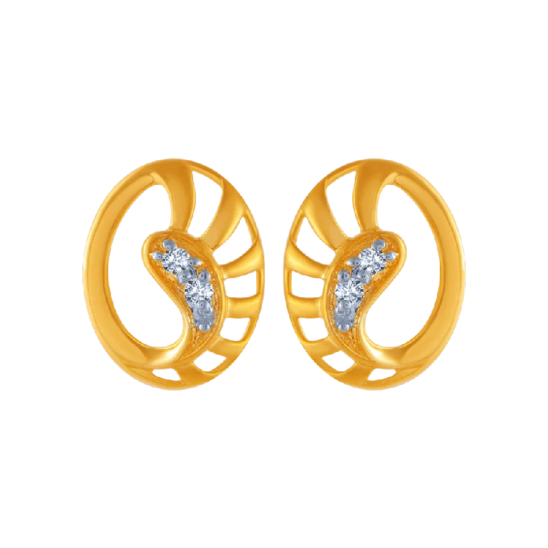 Funky Earrings for Teens-18KT (750) Yellow Gold And Diamond Stud Earrings For Women