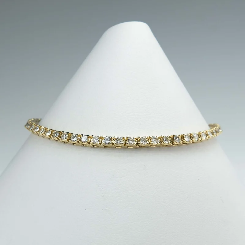 Men’s Custom Bracelets-2.90ctw Diamond Tennis Bracelet in 14K Yellow Gold