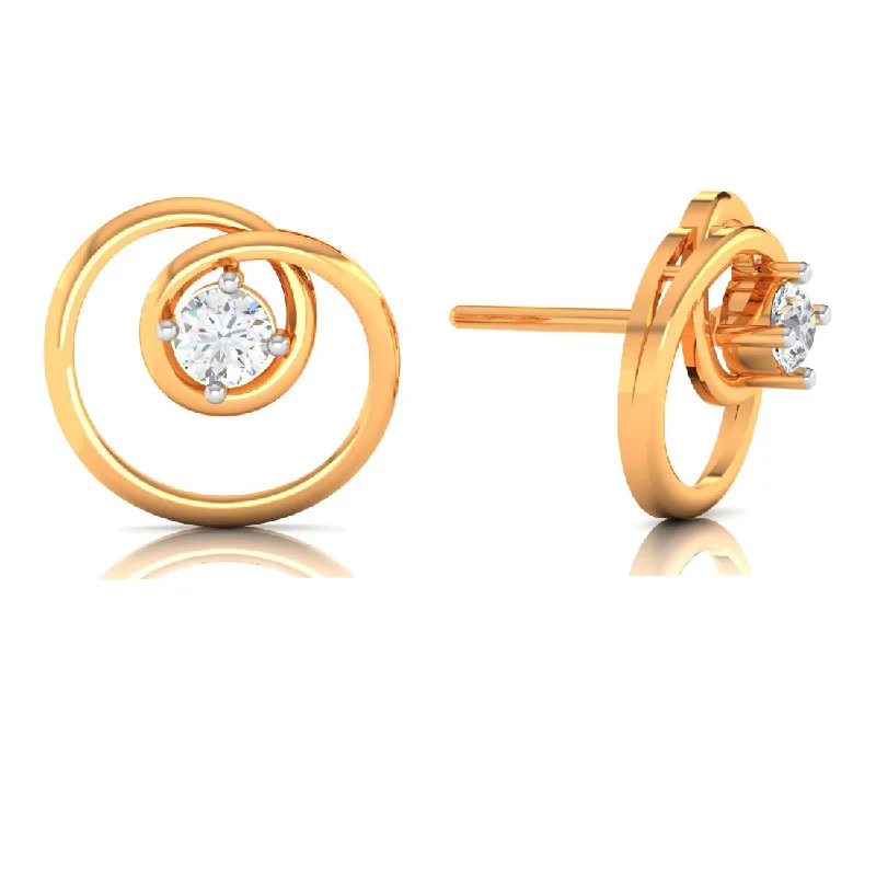 Silver Threader Earrings-Twirled Designed Diamond And 18k Gold Earrings