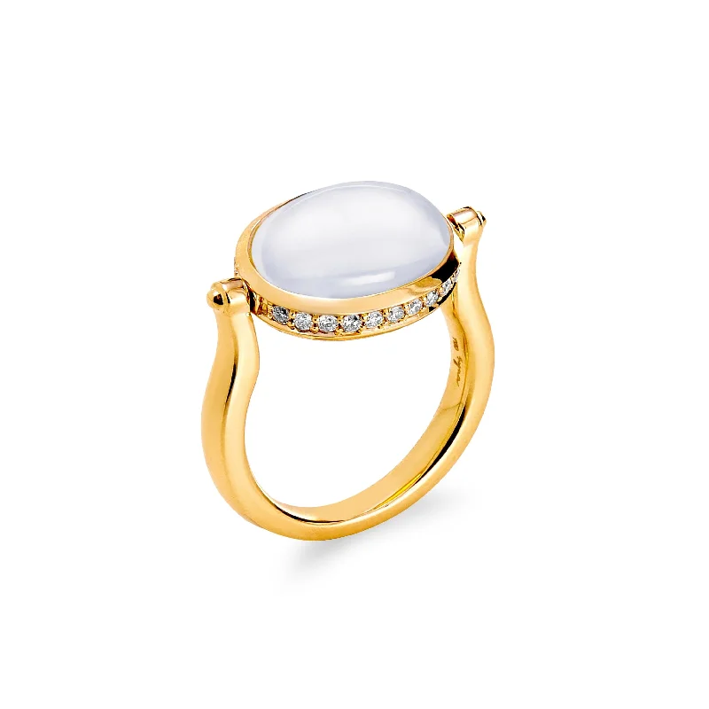 Vintage Wedding Rings-Cabochon Swivel Ring