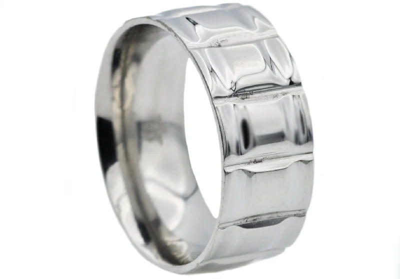 Customized Engagement Rings-Mens Stainless Steel Band Ring