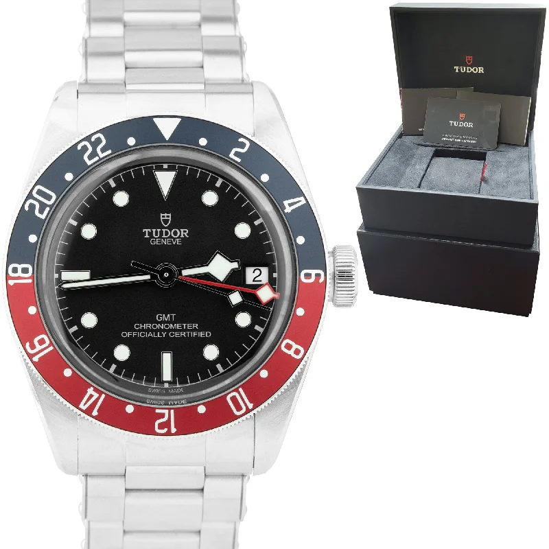 Women’s Watches with Simple Design-2021 Tudor Black Bay GMT Pepsi 41mm Stainless Steel Black Date Watch 79830RB B+P