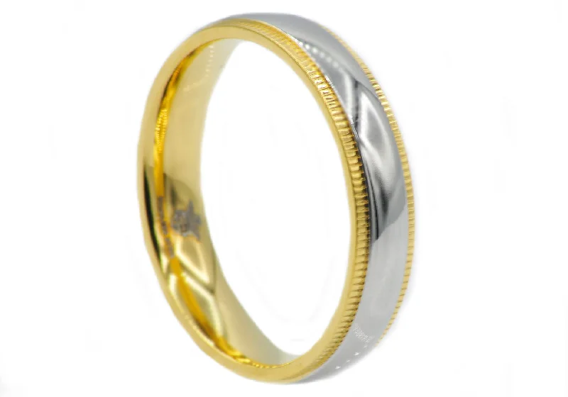 Birthstone Rings for Women-Mens Gold Stainless Steel Band