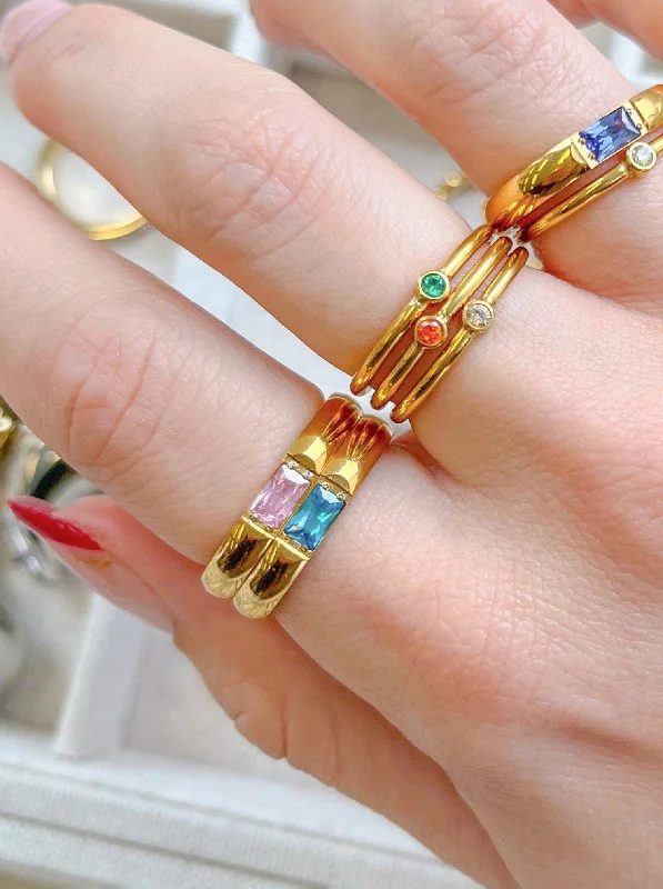 Dainty Gold Rings-Birthstone Ring