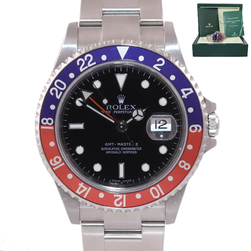 Designer Smart Watches for Men-2007 Rolex GMT-Master 2 Pepsi Steel 16710 Error Rectangular Watch Box