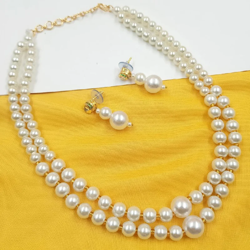 Stylish Chain Necklaces-Padmawati Bangles Gold Plated Pearl Necklace Set