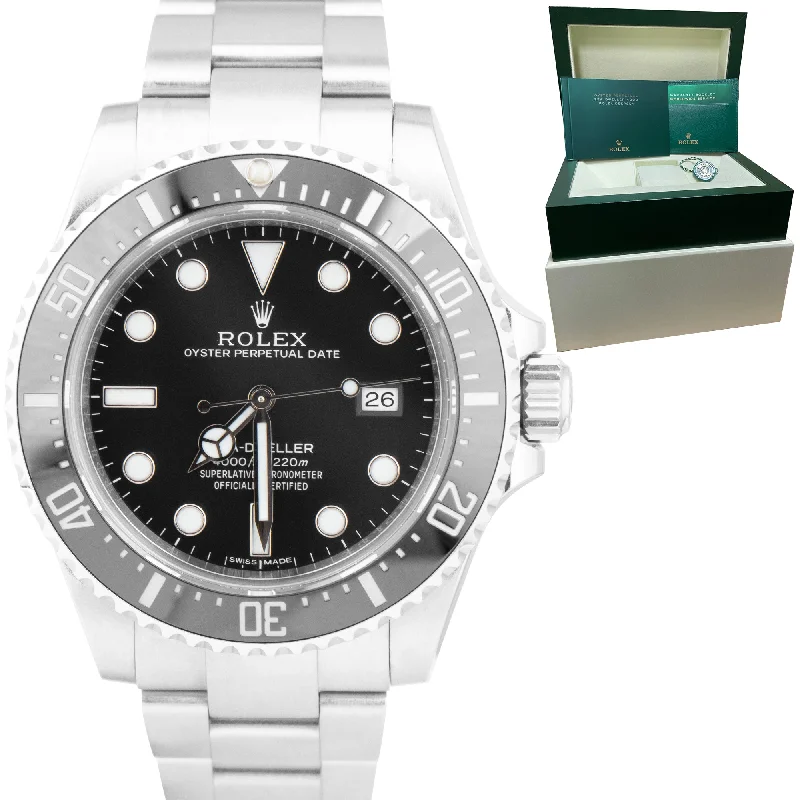 Fashion Watches with Large Dials-Rolex Sea-Dweller 4000 SD4K Ceramic Black Stainless Steel 40mm Watch 116600 BOX