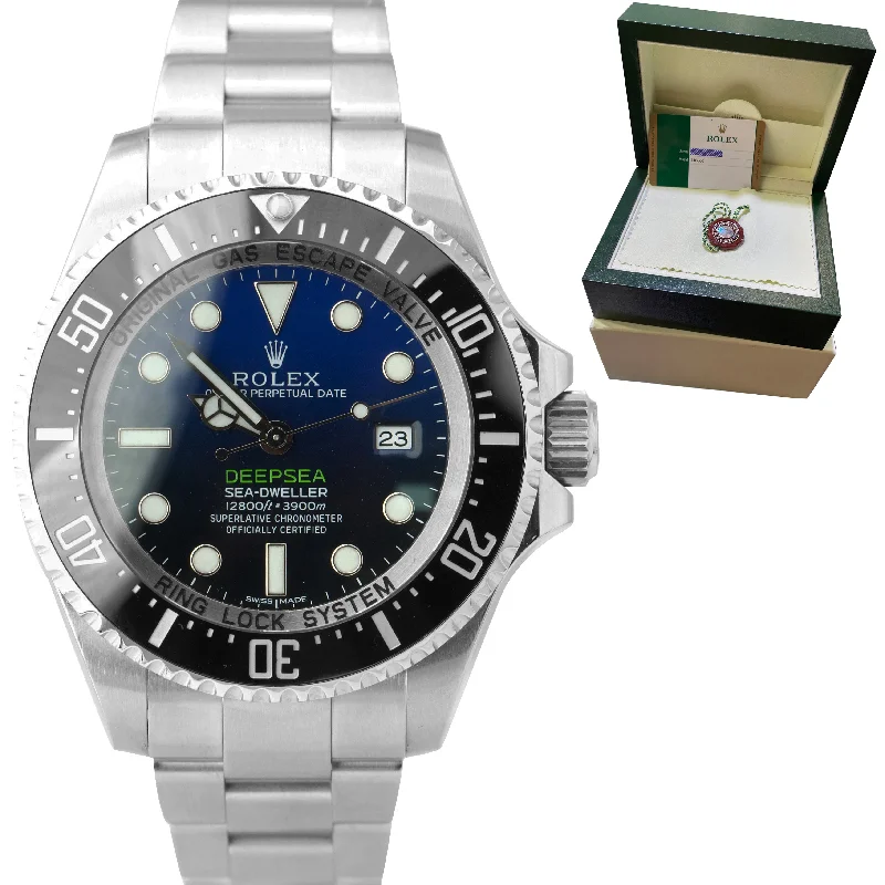 Vintage Women’s Gold Watches-2016 Rolex Sea-Dweller Deepsea James Cameron Blue Black 116660 44mm Dive Watch