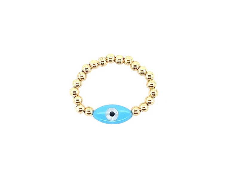 Gemstone Solitaire Rings-Oval Evil Eye Ring